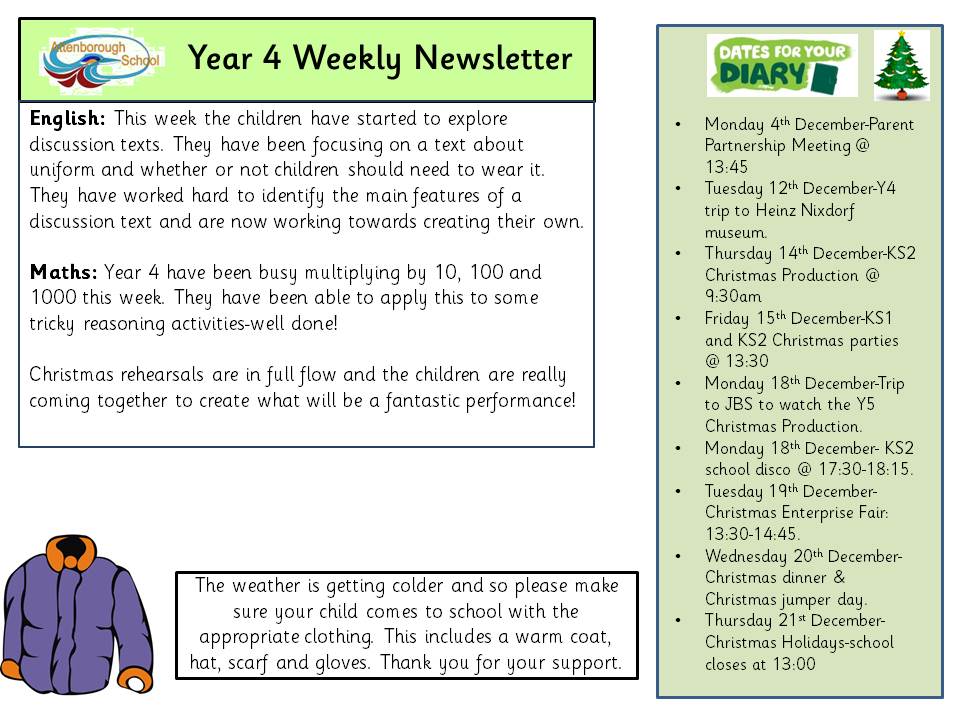weekly newsletter